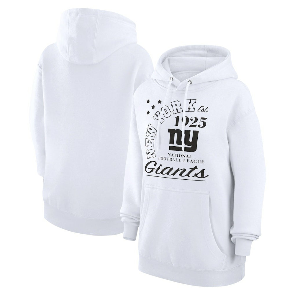 New York Giants Starter Unisex Arch Team Fleece Pullover Hoodie - White Hoodies