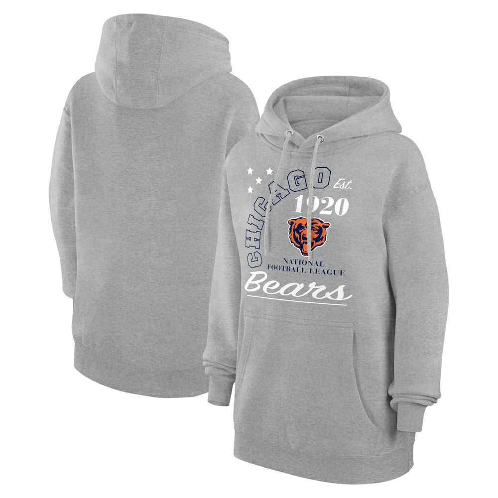 Chicago Bears Starter Unisex Arch Team Fleece Pullover Hoodie - Heather Gray Hoodies