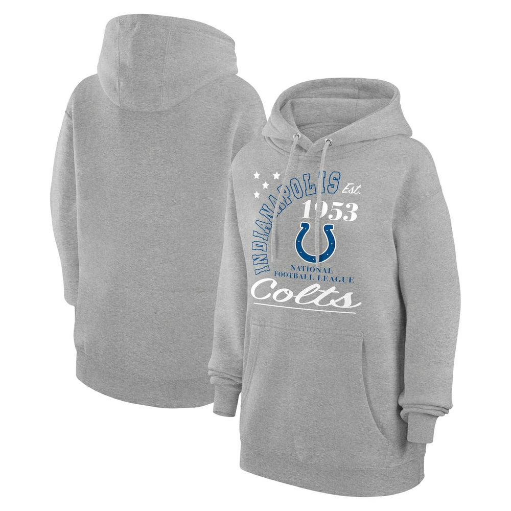 Indianapolis Colts Starter Unisex Arch Team Fleece Pullover Hoodie - Heather Gray Hoodies