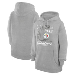Pittsburgh Steelers Starter Unisex Arch Team Fleece Pullover Hoodie - Heather Gray Hoodies