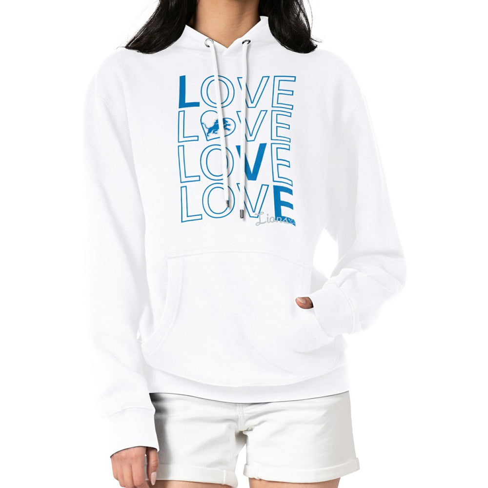 Detroit Lions G-III 4Her by Carl Banks Women's Love Graphic Pullover Hoodie - White Hoodies
