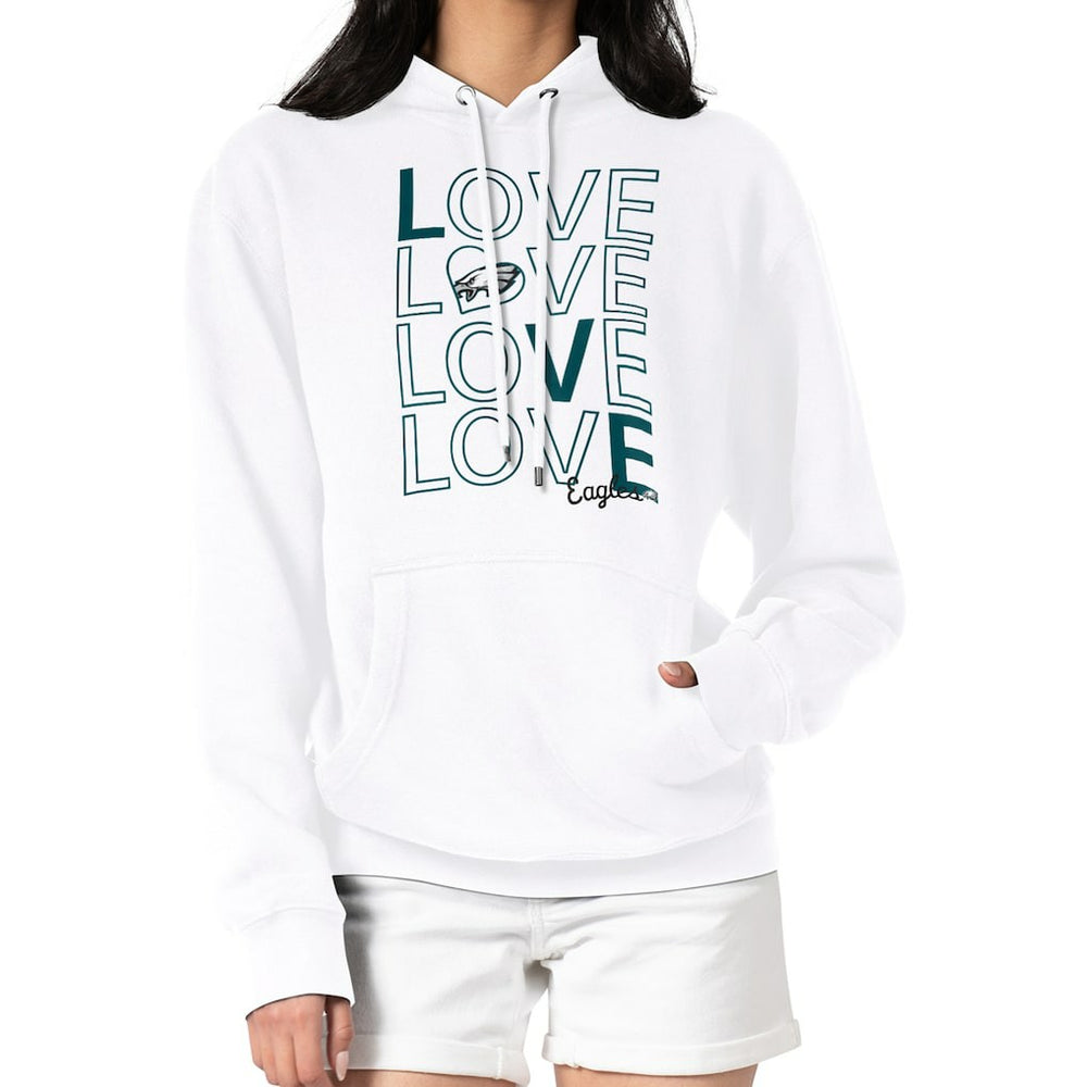 Philadelphia Eagles G-III 4Her by Carl Banks Women's Love Graphic Pullover Hoodie - White Hoodies