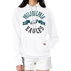 Philadelphia Eagles G-III 4Her by Carl Banks Women's City Graphic Team Fleece Pullover Hoodie - White Hoodies