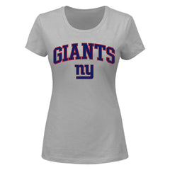 New York Giants Women's Plus Size Arch Over Logo T-Shirt - Heather Gray T-shirts
