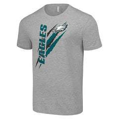 Philadelphia Eagles Starter Color Scratch T-Shirt - Heather Gray T-shirts