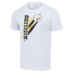 Pittsburgh Steelers Starter Color Scratch T-Shirt - White T-shirts