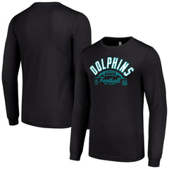 Miami Dolphins Starter Half Ball Team Long Sleeve T-Shirt - Black T-shirts