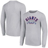New York Giants Starter Half Ball Team Long Sleeve T-Shirt - Heather Gray T-shirts