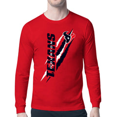 Houston Texans Starter Color Scratch Long Sleeve T-Shirt - Red T-shirts