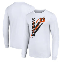 Cincinnati Bengals Starter Color Scratch Long Sleeve T-Shirt - White T-shirts