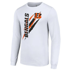 Cincinnati Bengals Starter Color Scratch Long Sleeve T-Shirt - White T-shirts