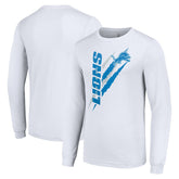 Detroit Lions Starter Color Scratch Long Sleeve T-Shirt - White T-shirts