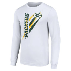 Green Bay Packers Starter Color Scratch Long Sleeve T-Shirt - White T-shirts