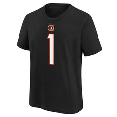 Ja'Marr Chase Cincinnati Bengals Preschool Player Name & Number T-Shirt - Black T-shirts