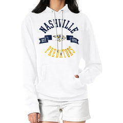 Nashville Predators G-III 4Her by Carl Banks Women's City Graphic Fleece Pullover Hoodie - White | US 200592958