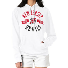 New Jersey Devils G-III 4Her by Carl Banks Women's City Graphic Fleece Pullover Hoodie - White | US 200592959