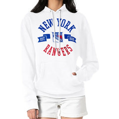 New York Rangers G-III 4Her by Carl Banks Women's City Graphic Fleece Pullover Hoodie - White | US 200592961
