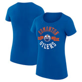 Edmonton Oilers G-III 4Her by Carl Banks Women's Super-Slim Fit Lightweight City Graphic Sport Crewneck T-Shirt - Royal | US 200593004