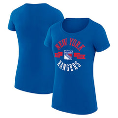 New York Rangers G-III 4Her by Carl Banks Women's Super-Slim Fit Lightweight City Graphic Sport Crewneck T-Shirt - Royal | US 200593006