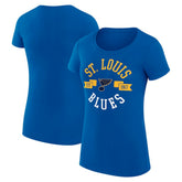 St. Louis Blues G-III 4Her by Carl Banks Women's Super-Slim Fit Lightweight City Graphic Sport Crewneck T-Shirt - Royal | US 200593007