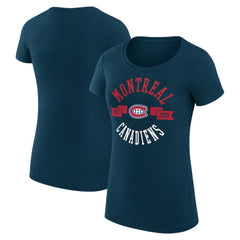 Montreal Canadiens G-III 4Her by Carl Banks Women's Super-Slim Fit Lightweight City Graphic Sport Crewneck T-Shirt - Navy | US 200593010