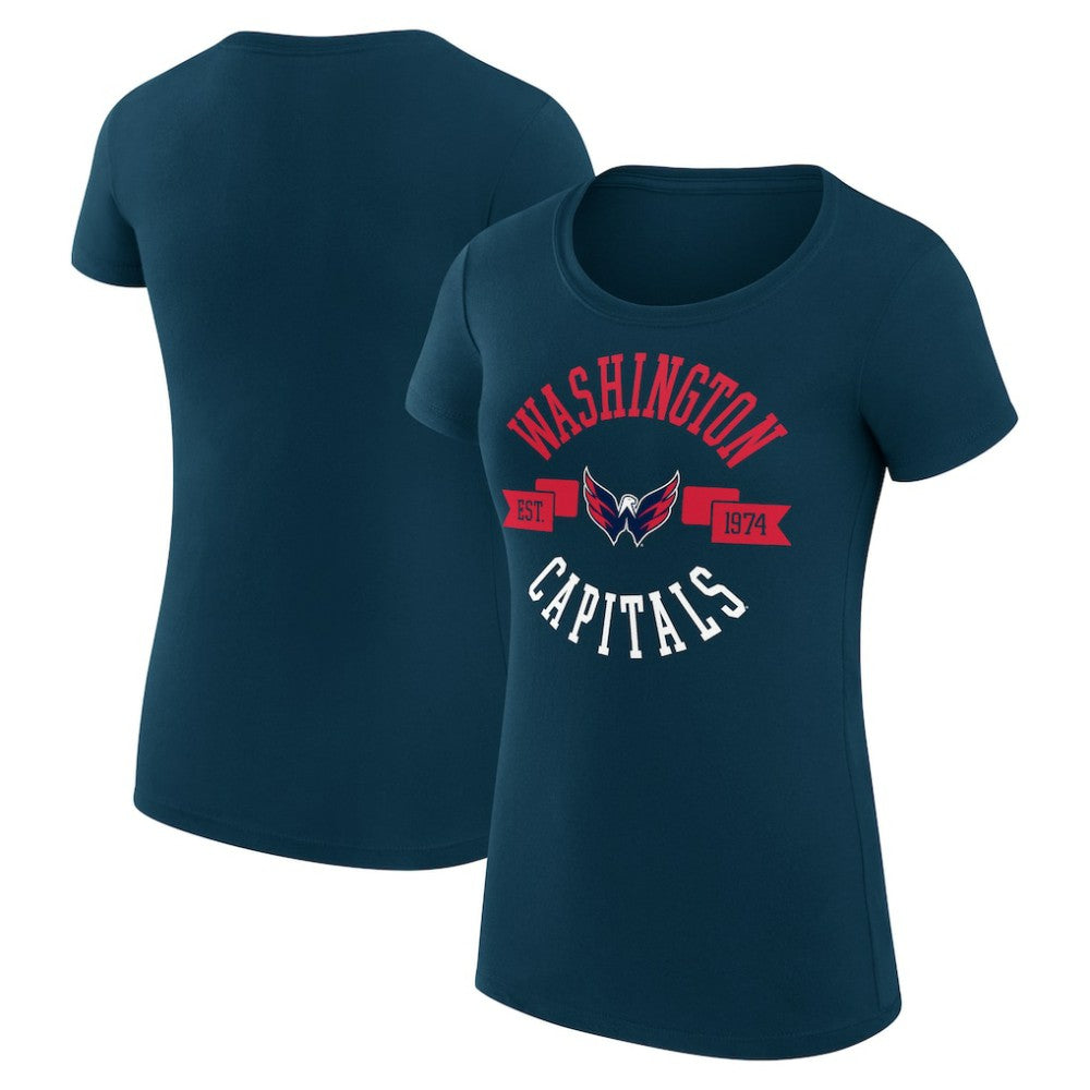 Washington Capitals G-III 4Her by Carl Banks Women's Super-Slim Fit Lightweight City Graphic Sport Crewneck T-Shirt - Navy | US 200593016