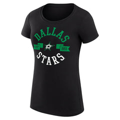 Dallas Stars G-III 4Her by Carl Banks Women's Super-Slim Fit Lightweight City Graphic Sport Crewneck T-Shirt - Black | US 200593023