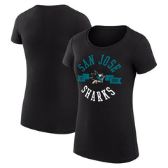 San Jose Sharks G-III 4Her by Carl Banks Women's Super-Slim Fit Lightweight City Graphic Sport Crewneck T-Shirt - Black | US 200593032