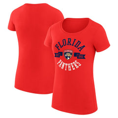 Florida Panthers G-III 4Her by Carl Banks Women's Super-Slim Fit Lightweight City Graphic Sport Crewneck T-Shirt - Red | US 200593039