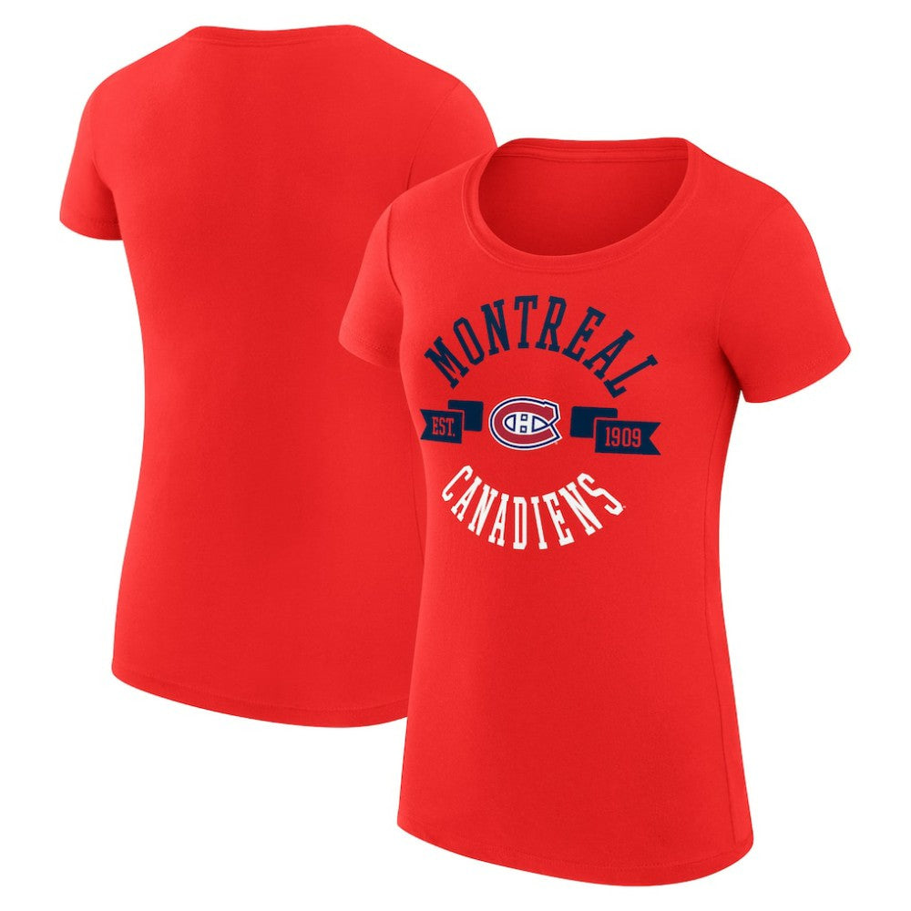 Montreal Canadiens G-III 4Her by Carl Banks Women's Super-Slim Fit Lightweight City Graphic Sport Crewneck T-Shirt - Red | US 200593040