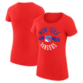 New York Rangers G-III 4Her by Carl Banks Women's Super-Slim Fit Lightweight City Graphic Sport Crewneck T-Shirt - Red | US 200593042