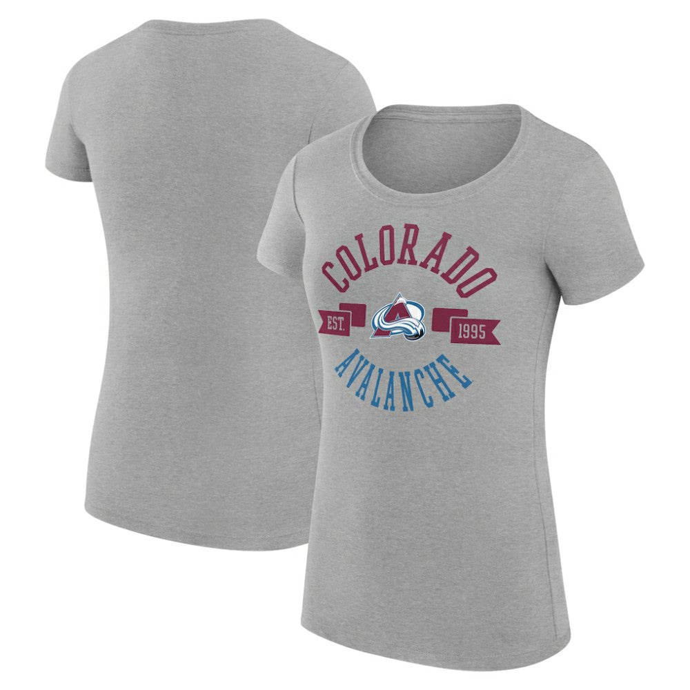 Colorado Avalanche G-III 4Her by Carl Banks Women's Super-Slim Fit Lightweight City Graphic Sport Crewneck T-Shirt - Heather Gray | US 200593051