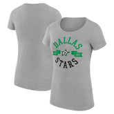 Dallas Stars G-III 4Her by Carl Banks Women's Super-Slim Fit Lightweight City Graphic Sport Crewneck T-Shirt - Heather Gray | US 200593053