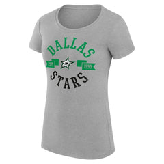 Dallas Stars G-III 4Her by Carl Banks Women's Super-Slim Fit Lightweight City Graphic Sport Crewneck T-Shirt - Heather Gray | US 200593053