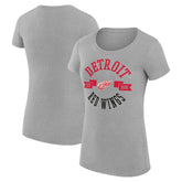 Detroit Red Wings G-III 4Her by Carl Banks Women's Super-Slim Fit Lightweight City Graphic Sport Crewneck T-Shirt - Heather Gray | US 200593054