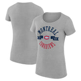 Montreal Canadiens G-III 4Her by Carl Banks Women's Super-Slim Fit Lightweight City Graphic Sport Crewneck T-Shirt - Heather Gray | US 200593059