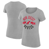 New Jersey Devils G-III 4Her by Carl Banks Women's Super-Slim Fit Lightweight City Graphic Sport Crewneck T-Shirt - Heather Gray | US 200593061
