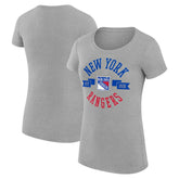 New York Rangers G-III 4Her by Carl Banks Women's Super-Slim Fit Lightweight City Graphic Sport Crewneck T-Shirt - Heather Gray | US 200593064