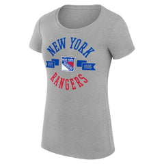 New York Rangers G-III 4Her by Carl Banks Women's Super-Slim Fit Lightweight City Graphic Sport Crewneck T-Shirt - Heather Gray | US 200593064