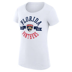 Florida Panthers G-III 4Her by Carl Banks Women's Super-Slim Fit Lightweight City Graphic Sport Crewneck T-Shirt - White | US 200593084