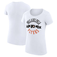 Philadelphia Flyers G-III 4Her by Carl Banks Women's Super-Slim Fit Lightweight City Graphic Sport Crewneck T-Shirt - White | US 200593097