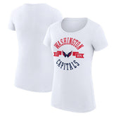 Washington Capitals G-III 4Her by Carl Banks Women's Super-Slim Fit Lightweight City Graphic Sport Crewneck T-Shirt - White | US 200593107