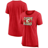 Calgary Flames Women's Crash the Net Tri-Blend T-Shirt - Red | US 200593113
