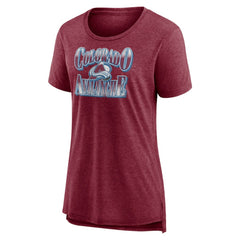 Colorado Avalanche Women's Crash the Net Tri-Blend T-Shirt - Burgundy | US 200593116
