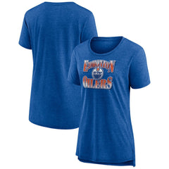 Edmonton Oilers Women's Crash the Net Tri-Blend T-Shirt - Royal | US 200593120
