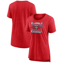Florida Panthers Women's Crash the Net Tri-Blend T-Shirt - Red | US 200593121