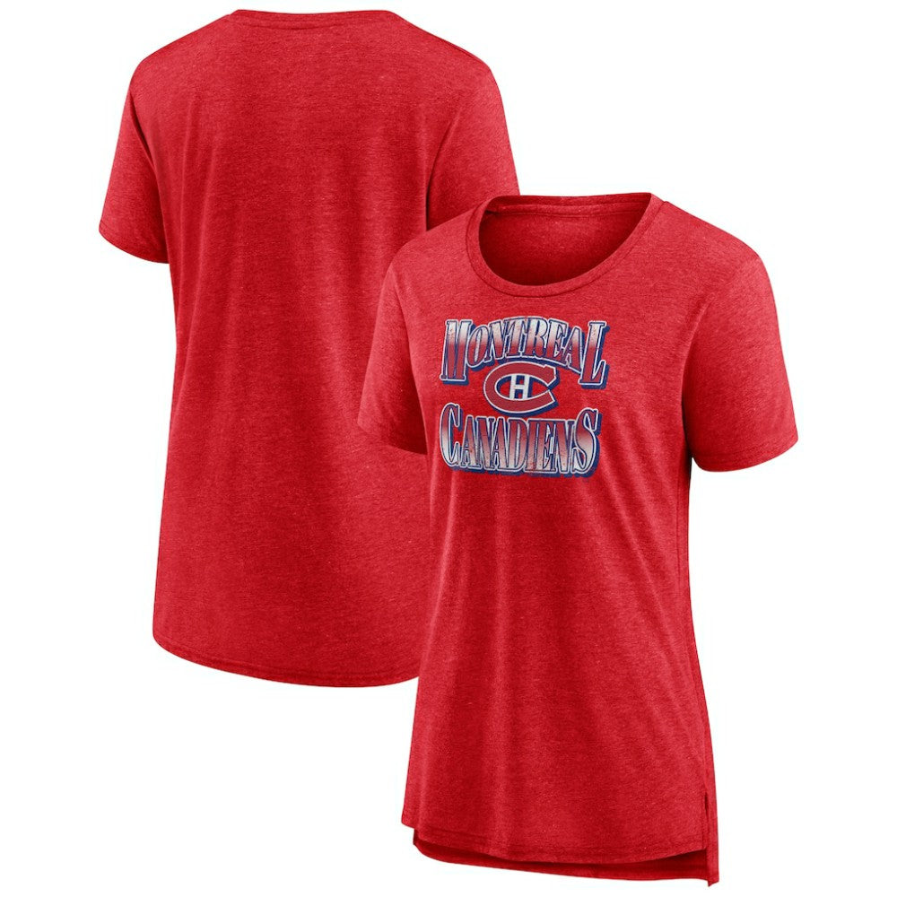 Montreal Canadiens Women's Crash the Net Tri-Blend T-Shirt - Red | US 200593124