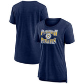 Pittsburgh Penguins Women's Crash the Net Tri-Blend T-Shirt - Navy | US 200593130