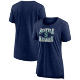 Seattle Kraken Women's Crash the Net Tri-Blend T-Shirt - Deep Sea Blue | US 200593133