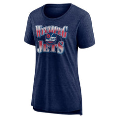 Winnipeg Jets Women's Crash the Net Tri-Blend T-Shirt - Navy | US 200593140
